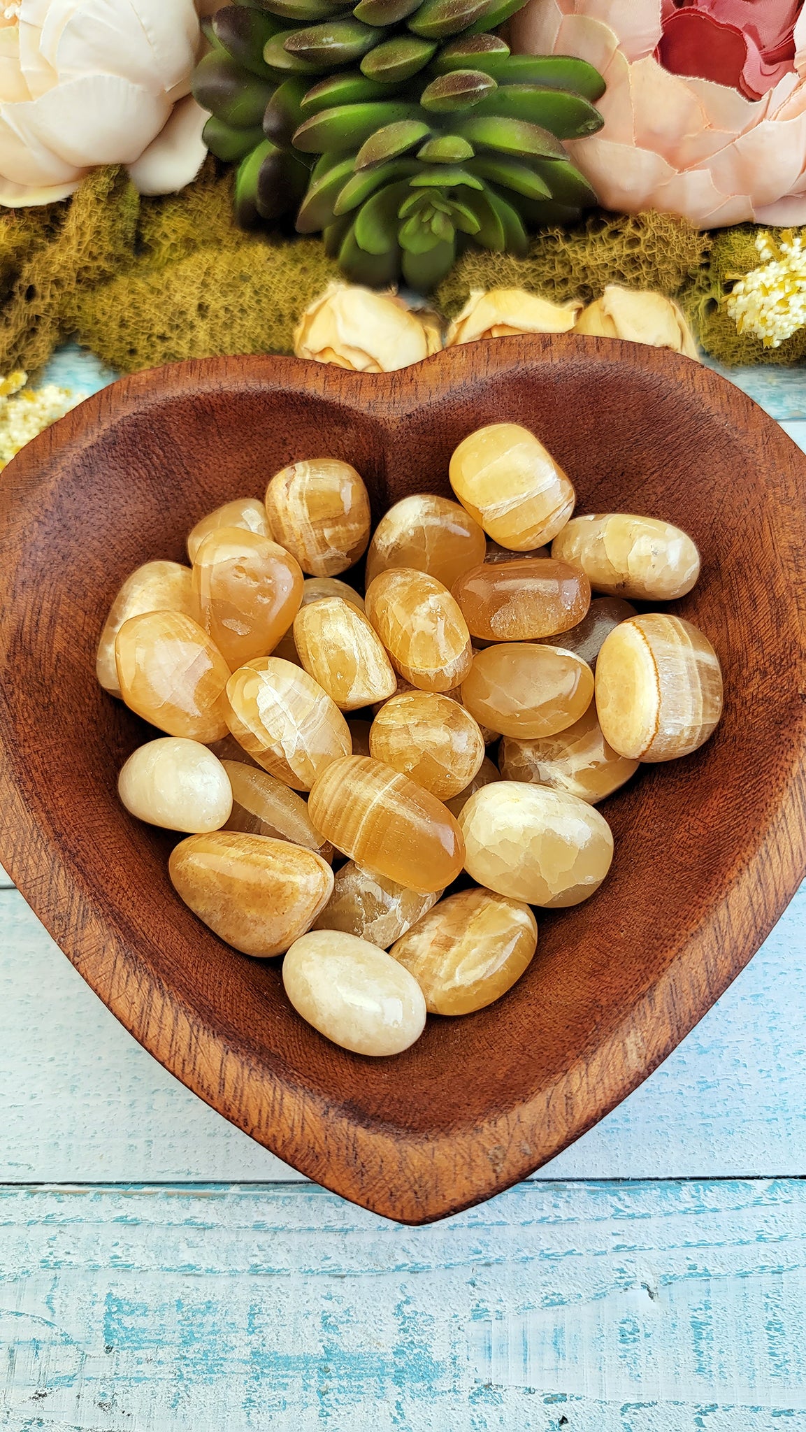 Gold Honey Amber Calcite Tumble Bowl