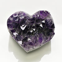 Amethyst Druzy Gemstone Heart Carving - Unique!