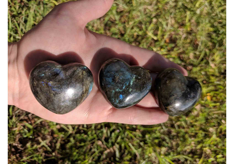 Labradorite Gemstone Heart - Puffy 45mm