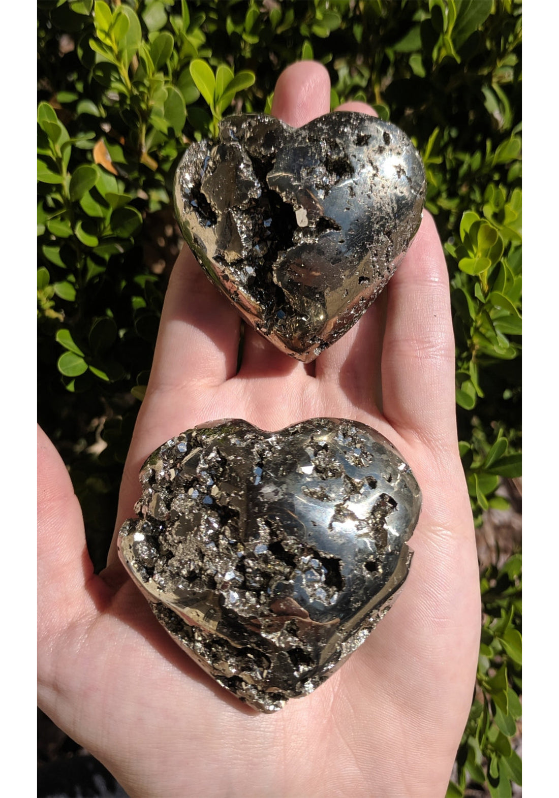 Pyrite Puffy Gemstone Heart