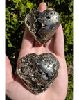 Pyrite Puffy Gemstone Heart