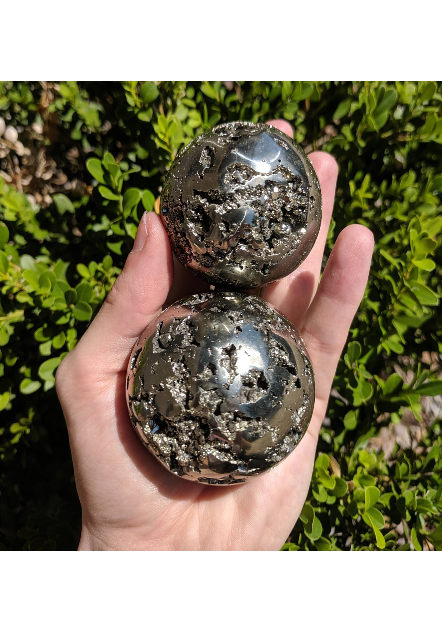 Pyrite Gemstone Orb Sphere Marble - Multiple Sizes 3
