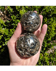 Pyrite Gemstone Orb Sphere Marble - Multiple Sizes 3