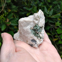 Raw Green Tourmaline in Quartz Gemstone