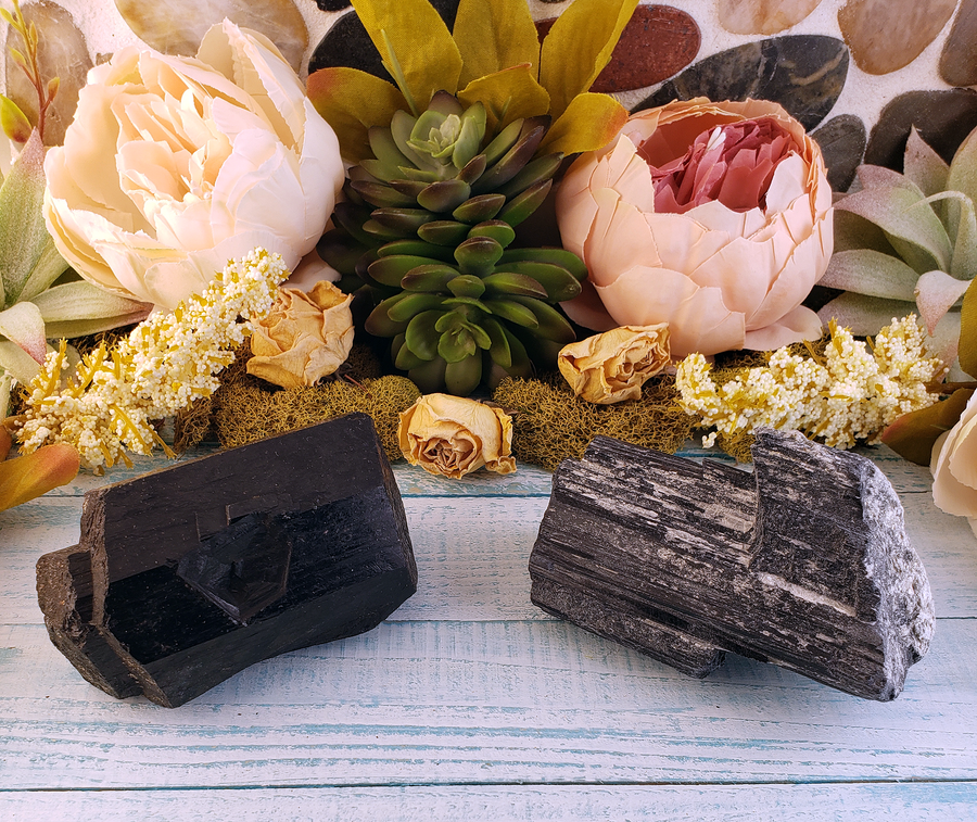 Black Tourmaline Natural Raw Rough Gemstone - Jumbo