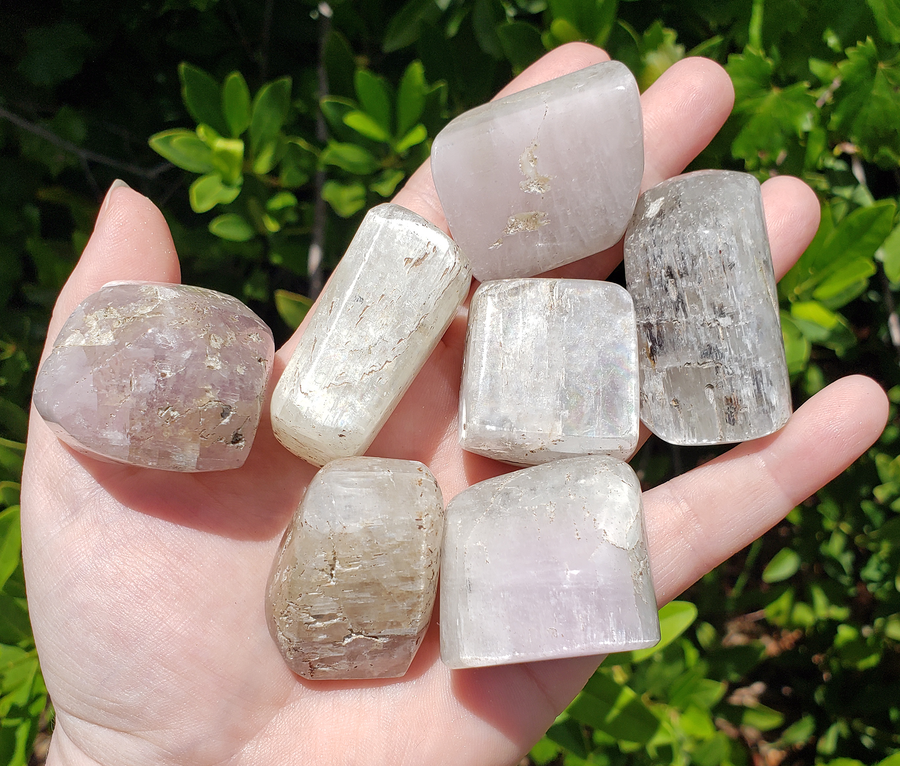 Kunzite Natural Tumbled Gemstone - Stone of Love and Happiness