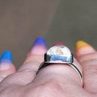 Natural Water Cantera Mexican Opal Sterling Silver Ring