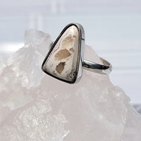 Natural Cantera Mexican Opal Sterling Silver Ring - AA Grade Opal