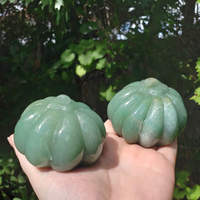 Large Green Aventurine Gemstone Happy Pumpkin Totem Jack-o-Lantern