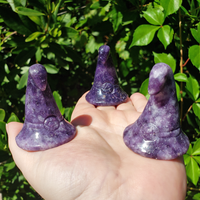 Lepidolite Witch's Hat Carving