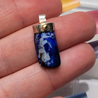 Lapis Lazuli Sterling Silver and 10k Pendant