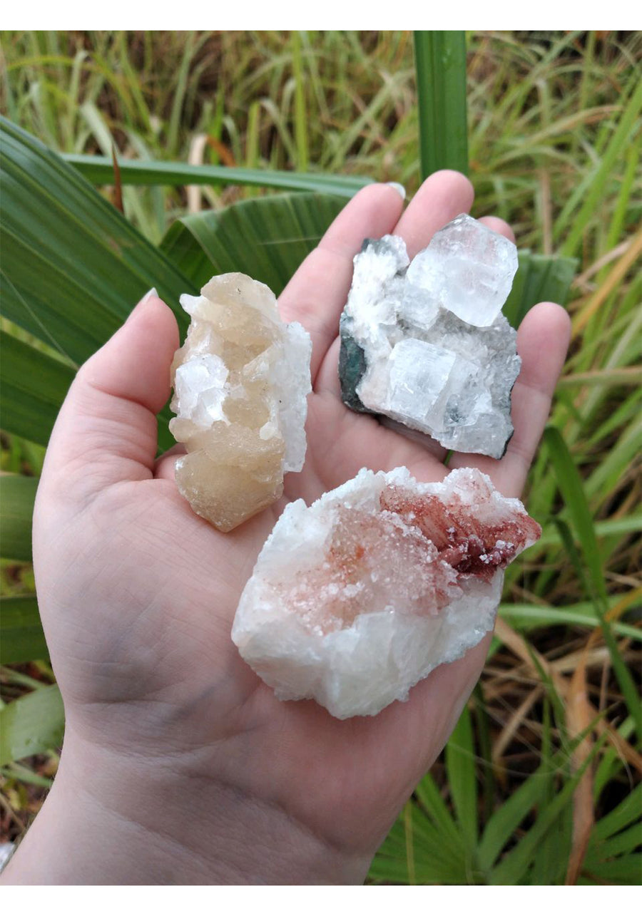 Apophyllite & Stilbite Gemstone Natural Cluster - Multiple Sizes!4
