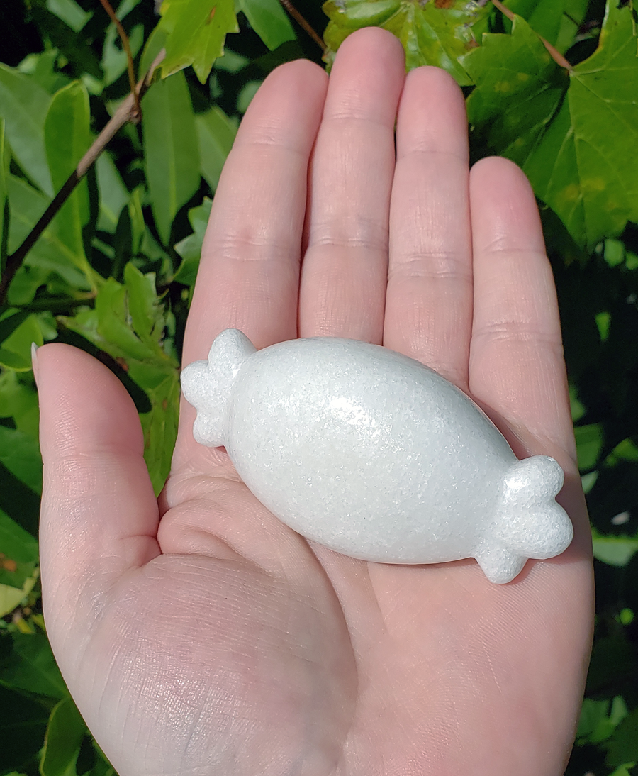 Milky Quartz Natural Gemstone Holiday Sweet Treat Candy Carving