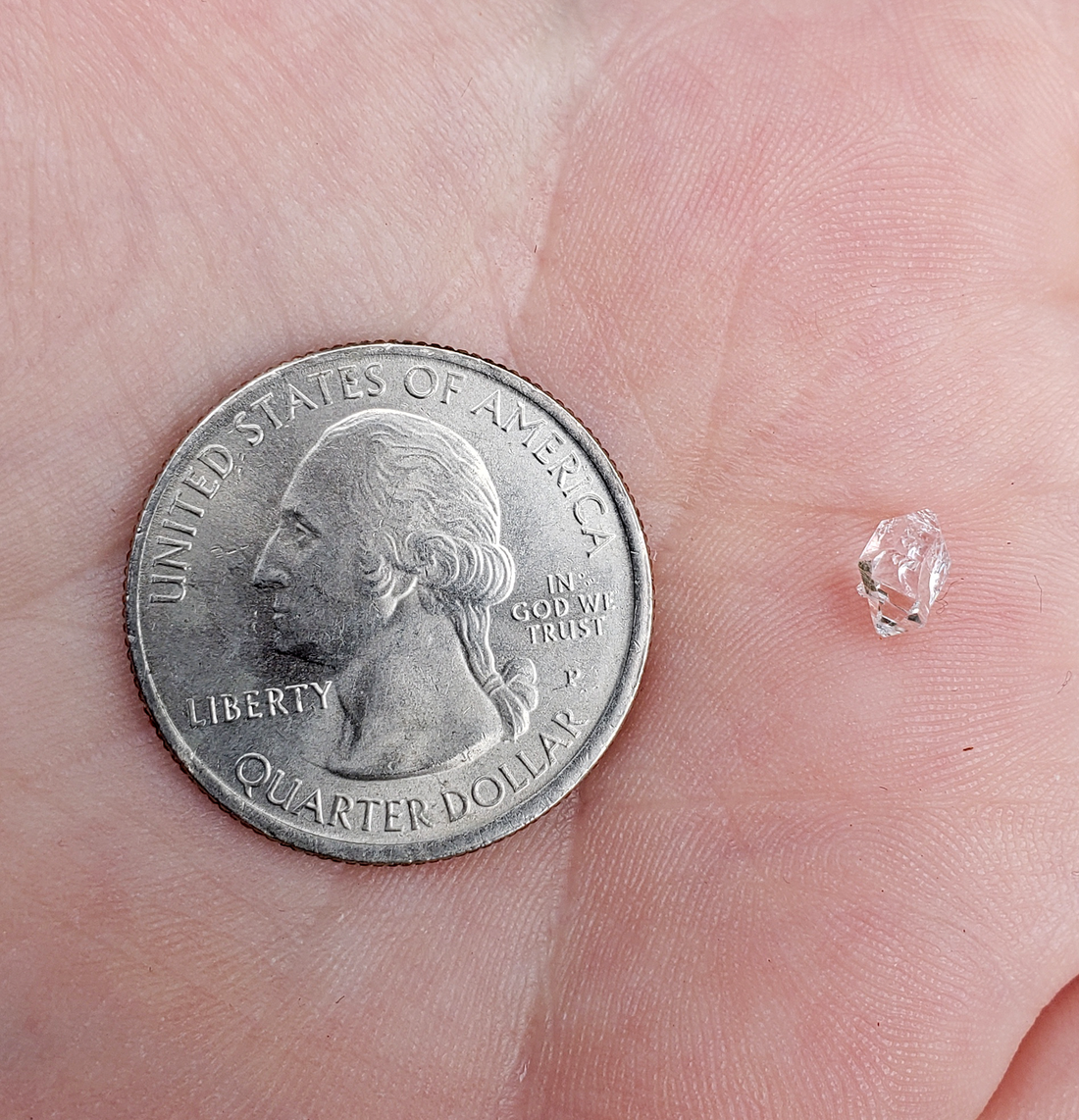 Herkimer Diamond Natural Gemstone - Mini: 0.1 - 0.3 Gram - Size Comparison