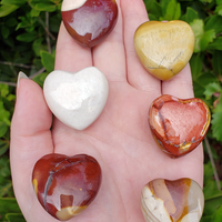 Mookaite Gemstone Puffy Heart Carving - 30mm