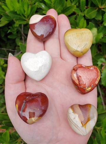Mookaite Gemstone Puffy Heart Carving - 30mm