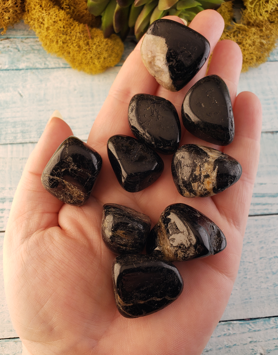 Multi Tourmaline Natural Tumbled Gemstone with Texture - Stone of Many Blessings
