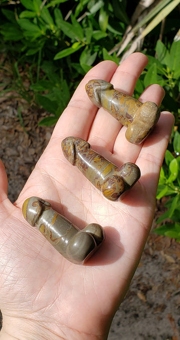 Medachite Gemstone Polished Phallus - Medium