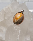 Natural Cantera Mexican Yellow Opal Sterling Silver & Copper Pendant - AA Grade Opal