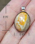 Natural Cantera Mexican Yellow Opal Sterling Silver & Copper Pendant - AA Grade Opal