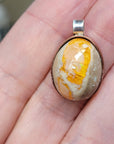 Natural Cantera Mexican Yellow Opal Sterling Silver & Copper Pendant - AA Grade Opal
