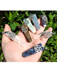 Polished Gemstone Point Pentacle Talisman Pendant - All Pendants