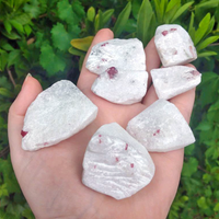 Spinel in White Crystal Marble Natural Gemstone - Stone of Success and Removing Stress - [ 1" - 2" ]