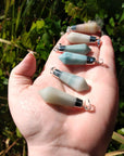 Amazonite Natural Gemstone Faceted Point Pendant 2