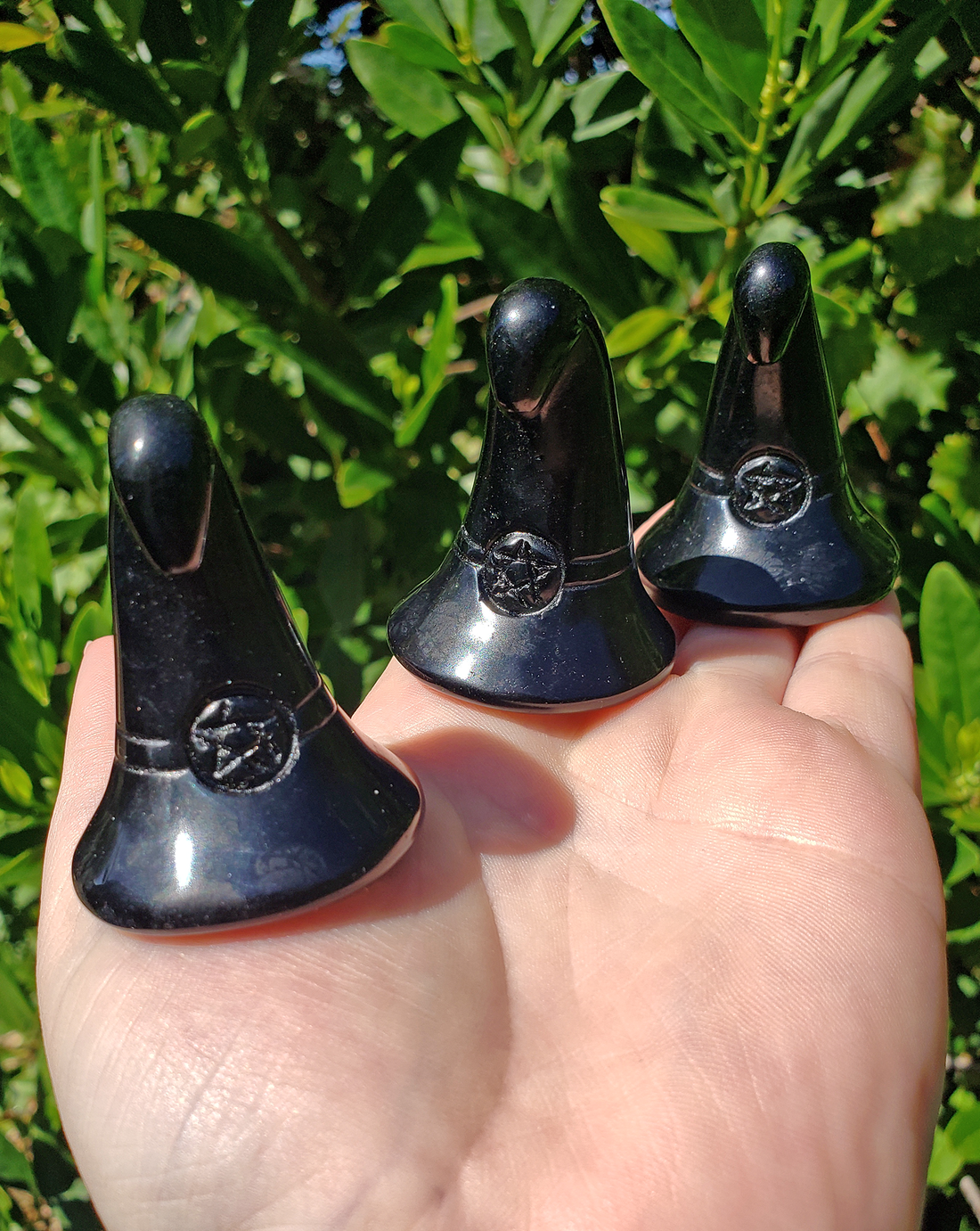Black Obsidian Witch's Hat Carving