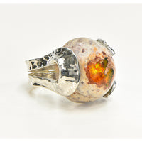 Mexican Opal Sterling Silver Boulder Ring - Arlo 3