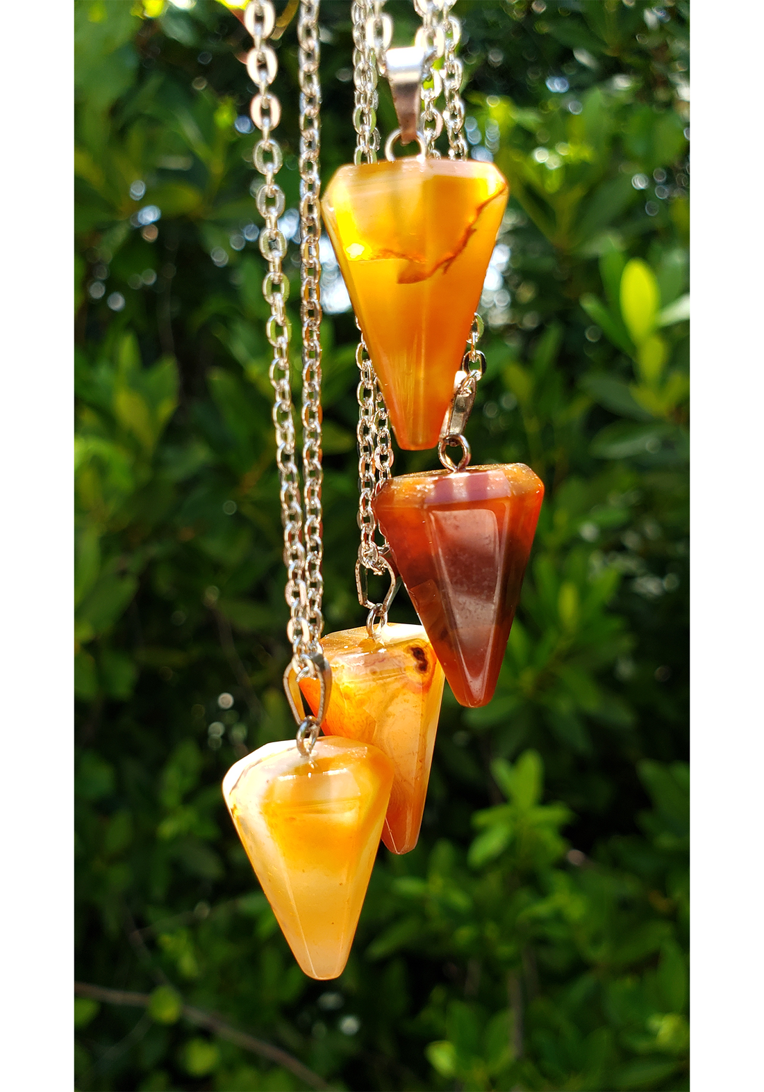 Orange Agate Gemstone Pendulum Pendant
