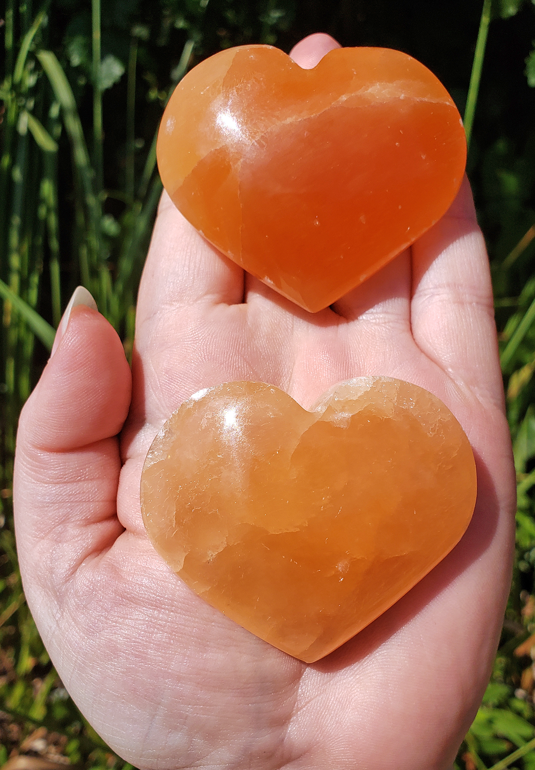 Orange Selenite Natural Gemstone Heart Carving - 45 - 55mm