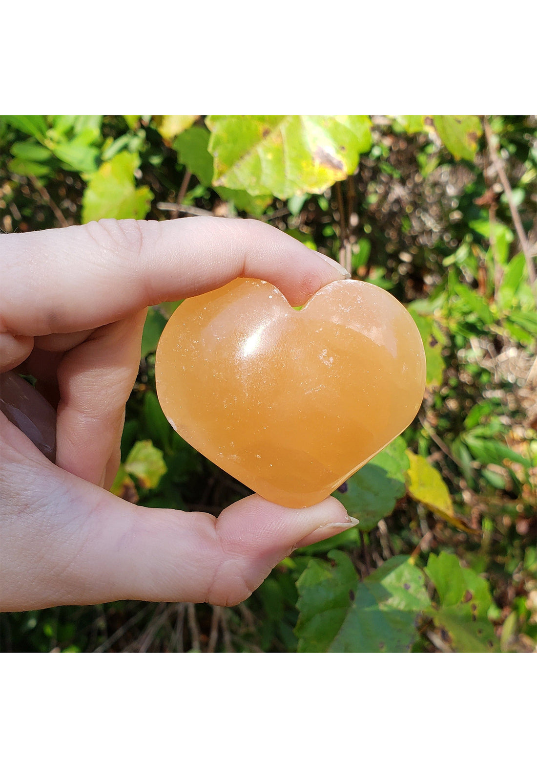 Orange Selenite Natural Gemstone Heart Carving