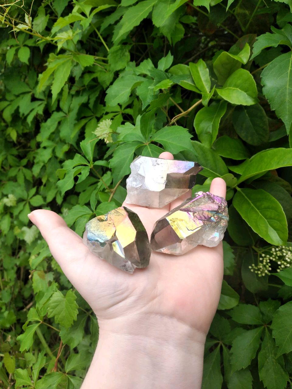 Titianium Rainbow Aura Quartz Gemstone Point 5