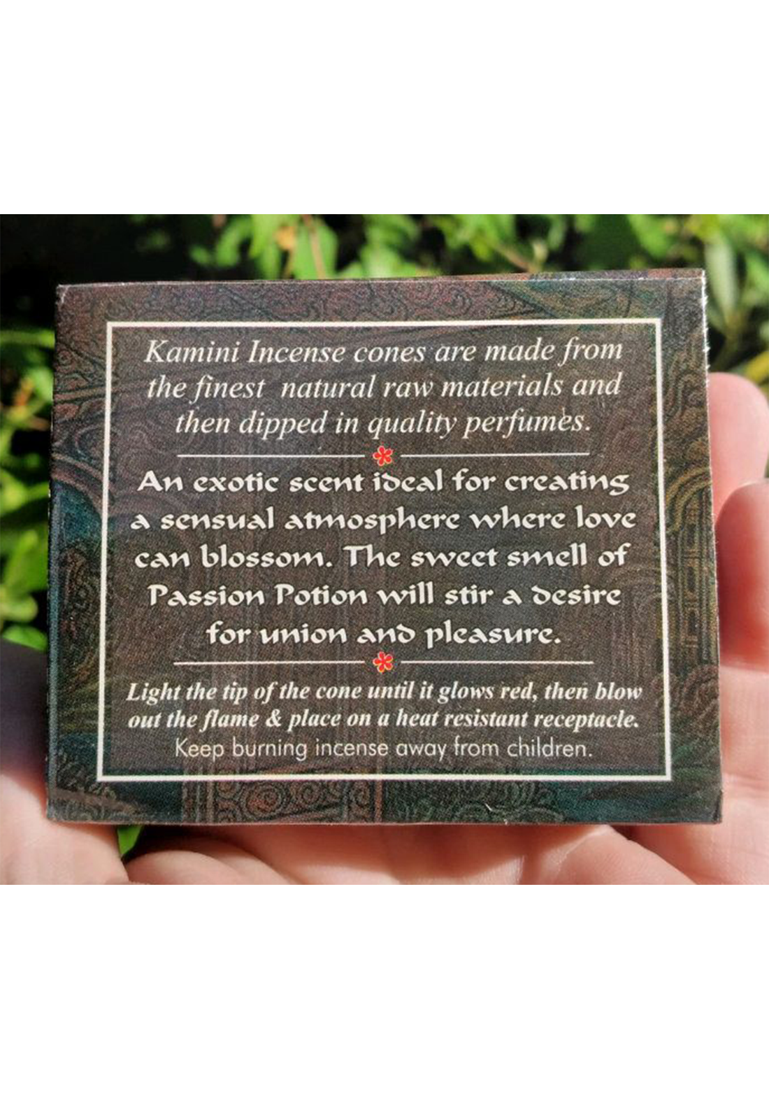 Passion Potion Scent Kamini Incense Cones - Set of 10 Cones - Instructions