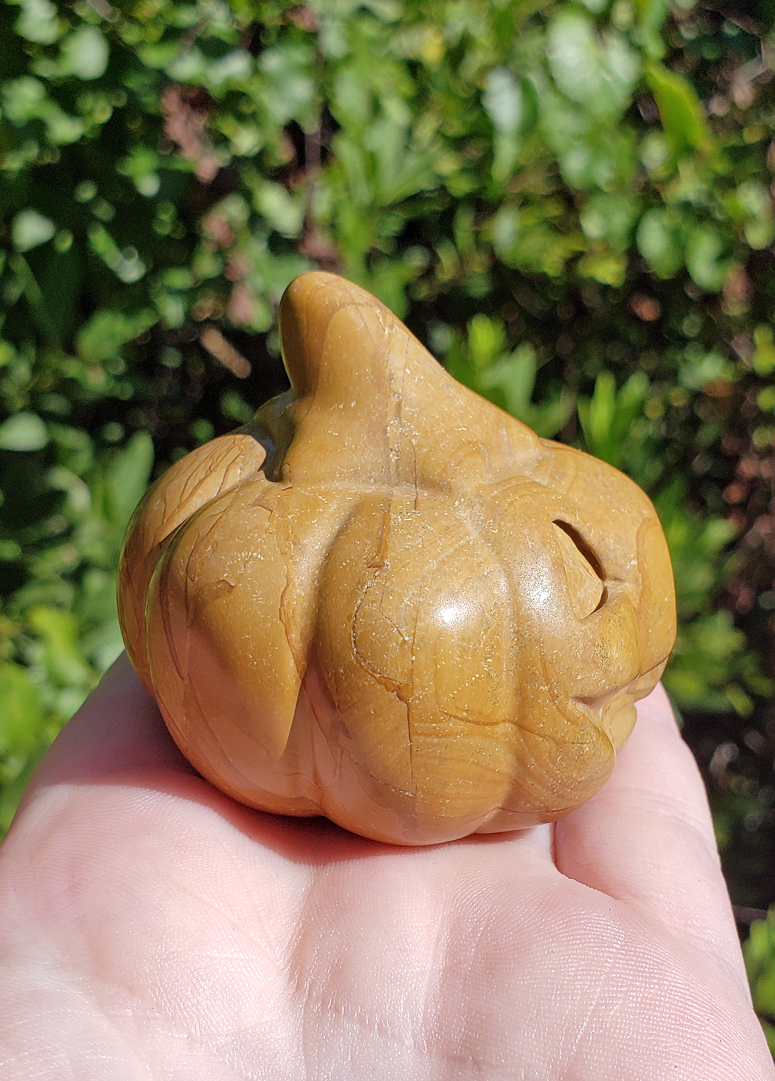 Picture Jasper Gemstone Spooky Pumpkin  Jack-o-Lantern Carving
