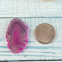 UNDRILLED Dyed Pink Agate Gemstone Slice - Small