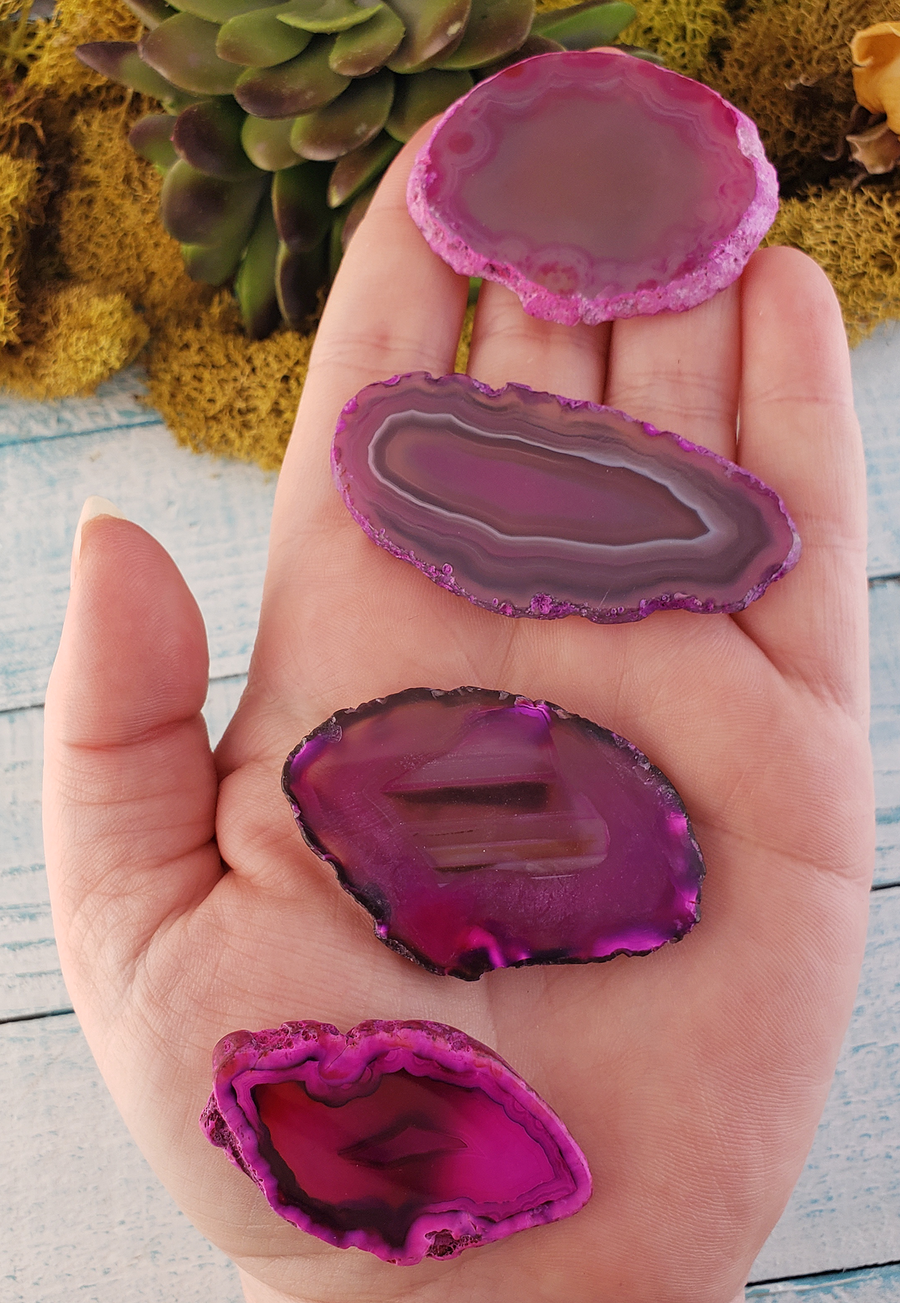 UNDRILLED Dyed Pink Agate