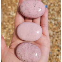 Pink Thulite Polished Gemstone Meditation Palm Stone