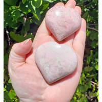 Pink Thulite Polished Gemstone Heart Carving