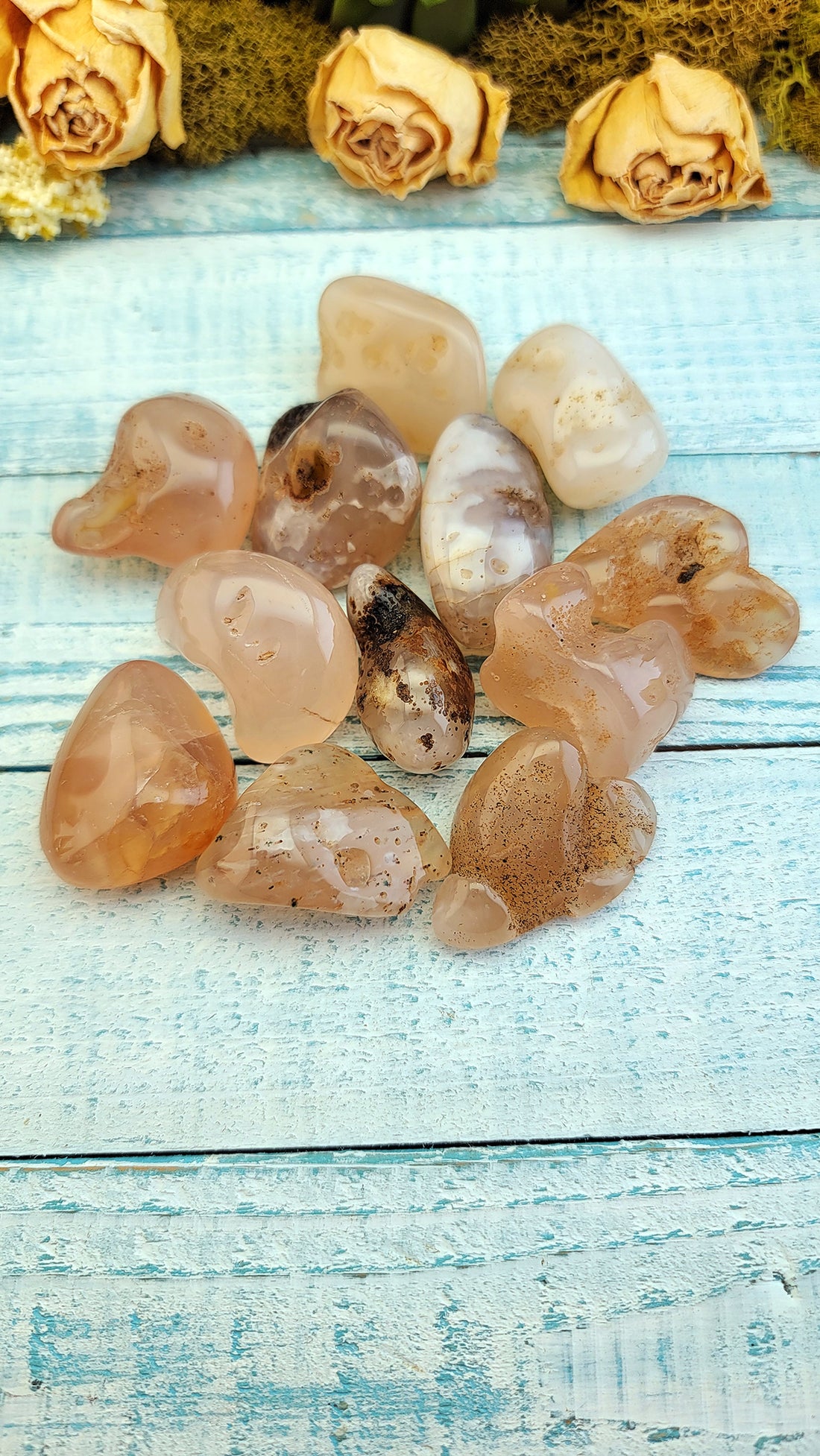 Natural pink Chalcedony 17 to 20mm Free Shape Nugget Tumbled