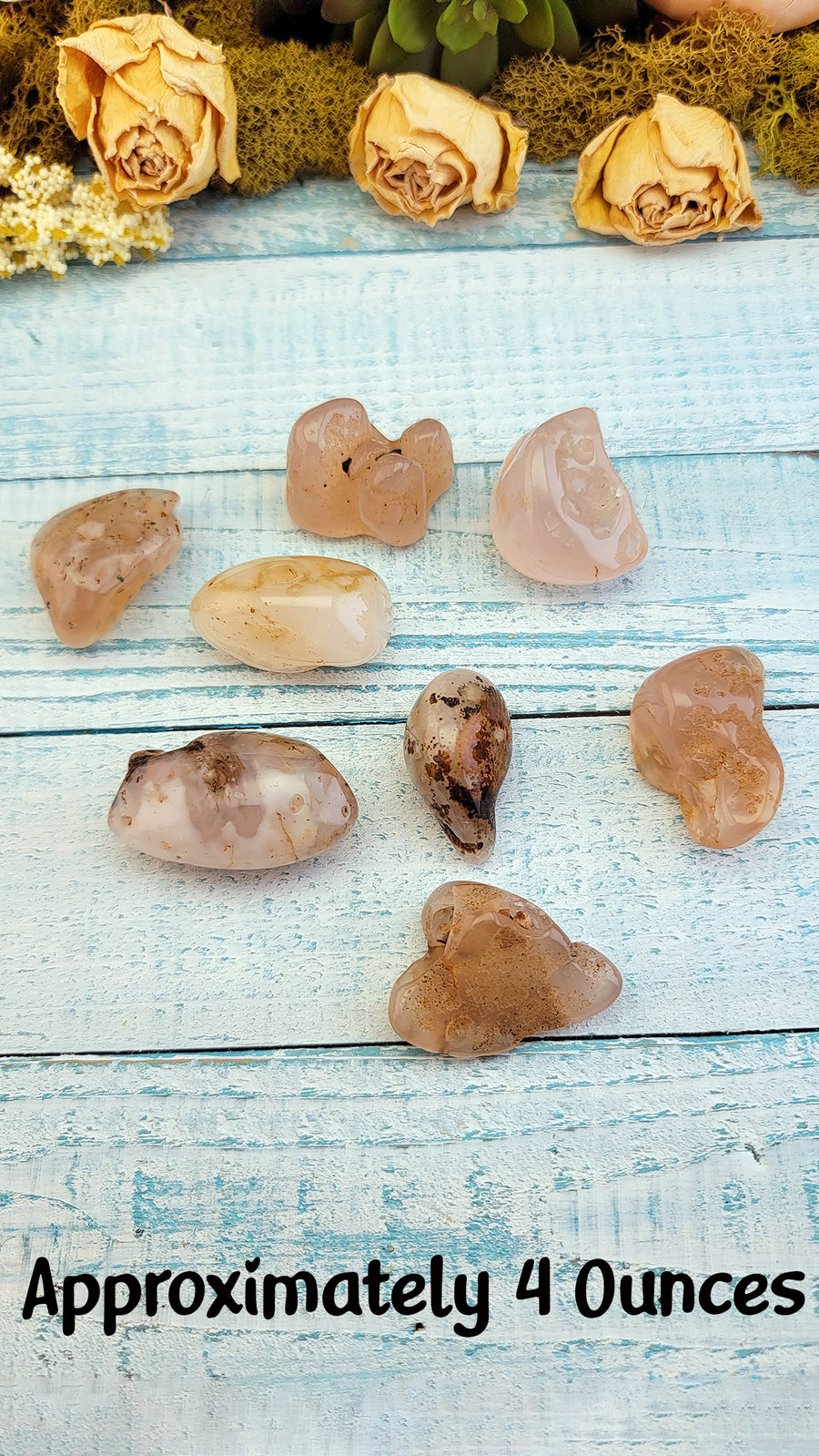 Pink Chalcedony Tumbled Gemstone 4 Ounces
