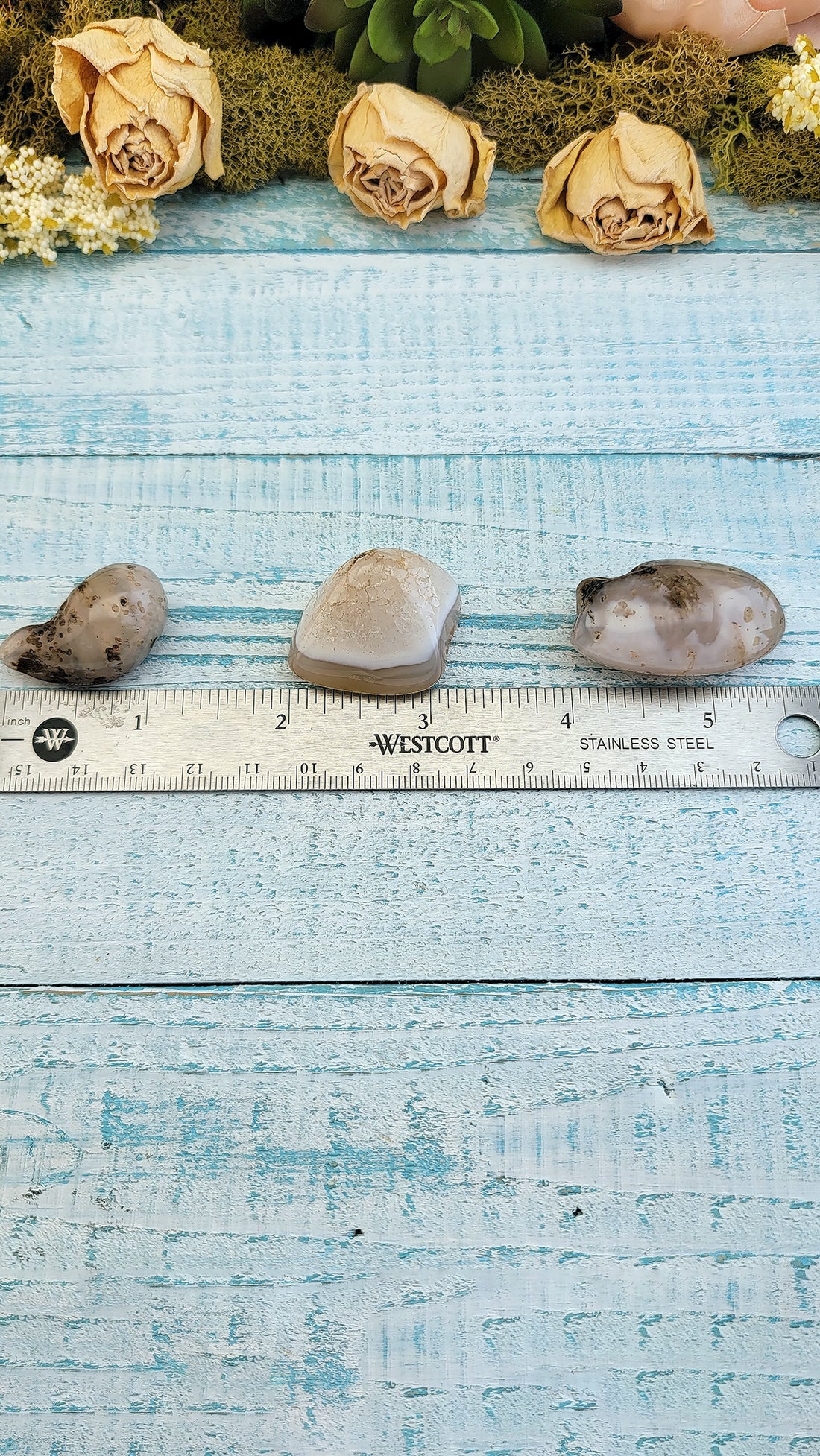 Pink Chalcedony Tumbled Gemstone Measure