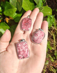 Thulite Gemstone & Sterling Silver Pendant - Exxas