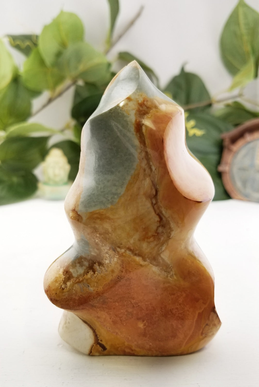 Polychrome Desert Jasper Gemstone Flame Tower