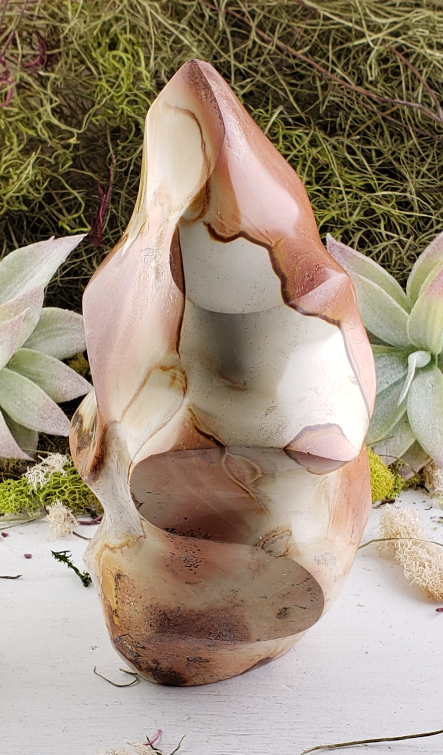 Polychrome Desert Jasper Gemstone Flame Tower