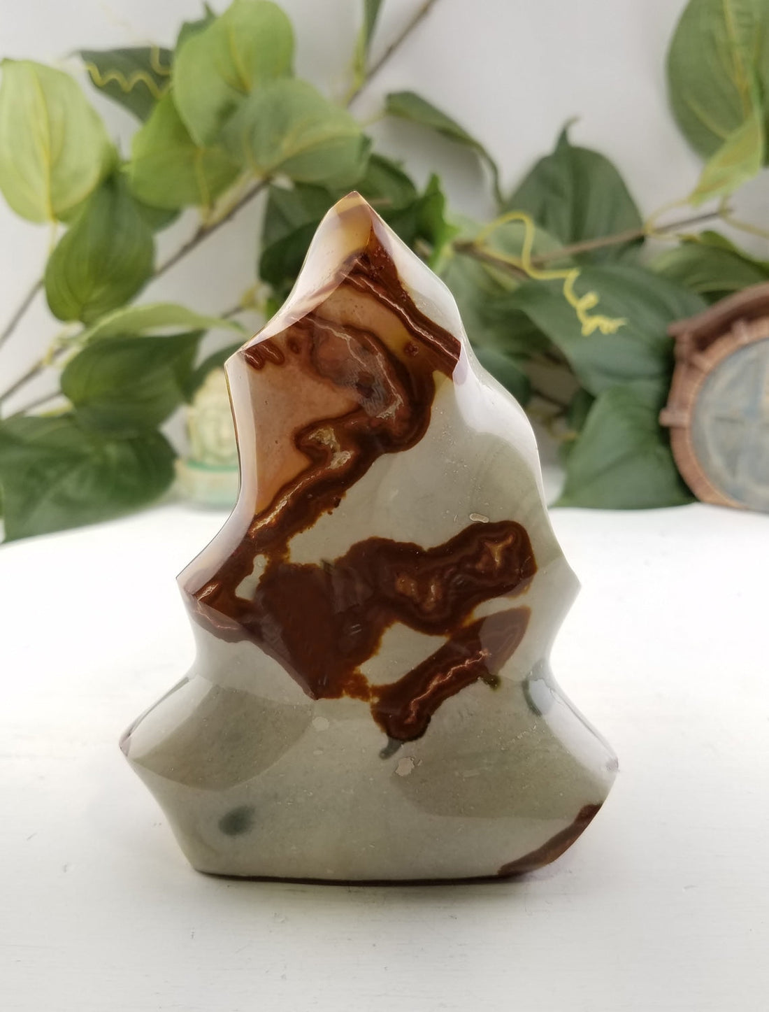 Polychrome Desert Jasper Gemstone Flame Tower