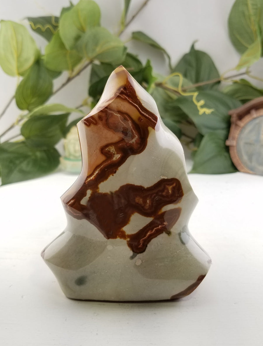 Polychrome Desert Jasper Gemstone Flame Tower