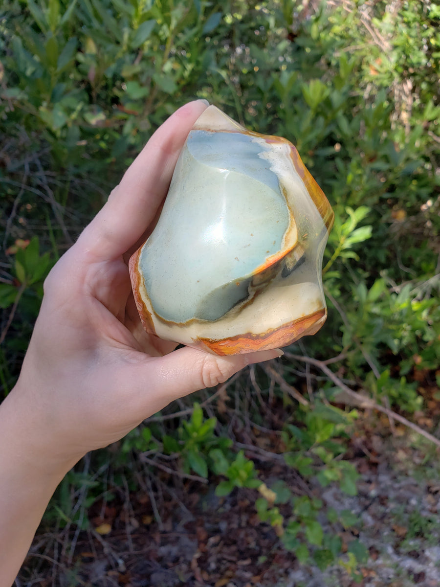 Polychrome Desert Jasper Gemstone Flame Tower