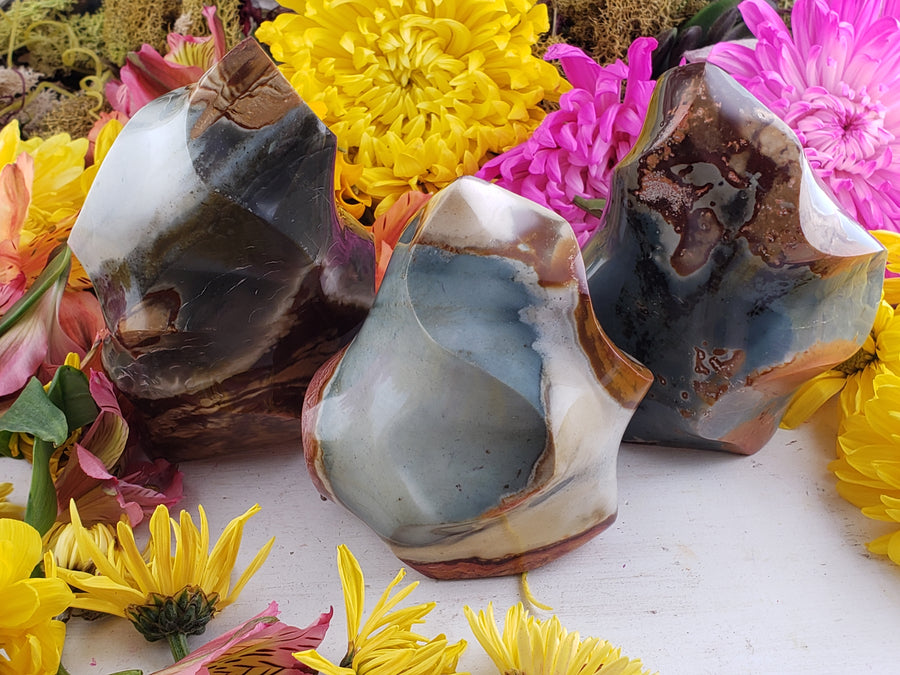 Polychrome Desert Jasper Gemstone Flame Tower